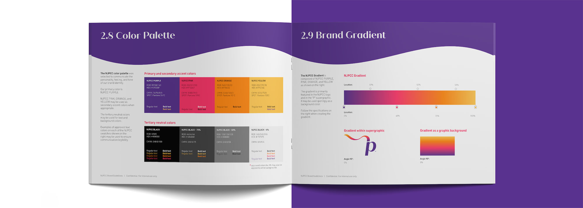 New Jersey Pride Chamber of Commerce brand guidelines interior pages by 96ANDX