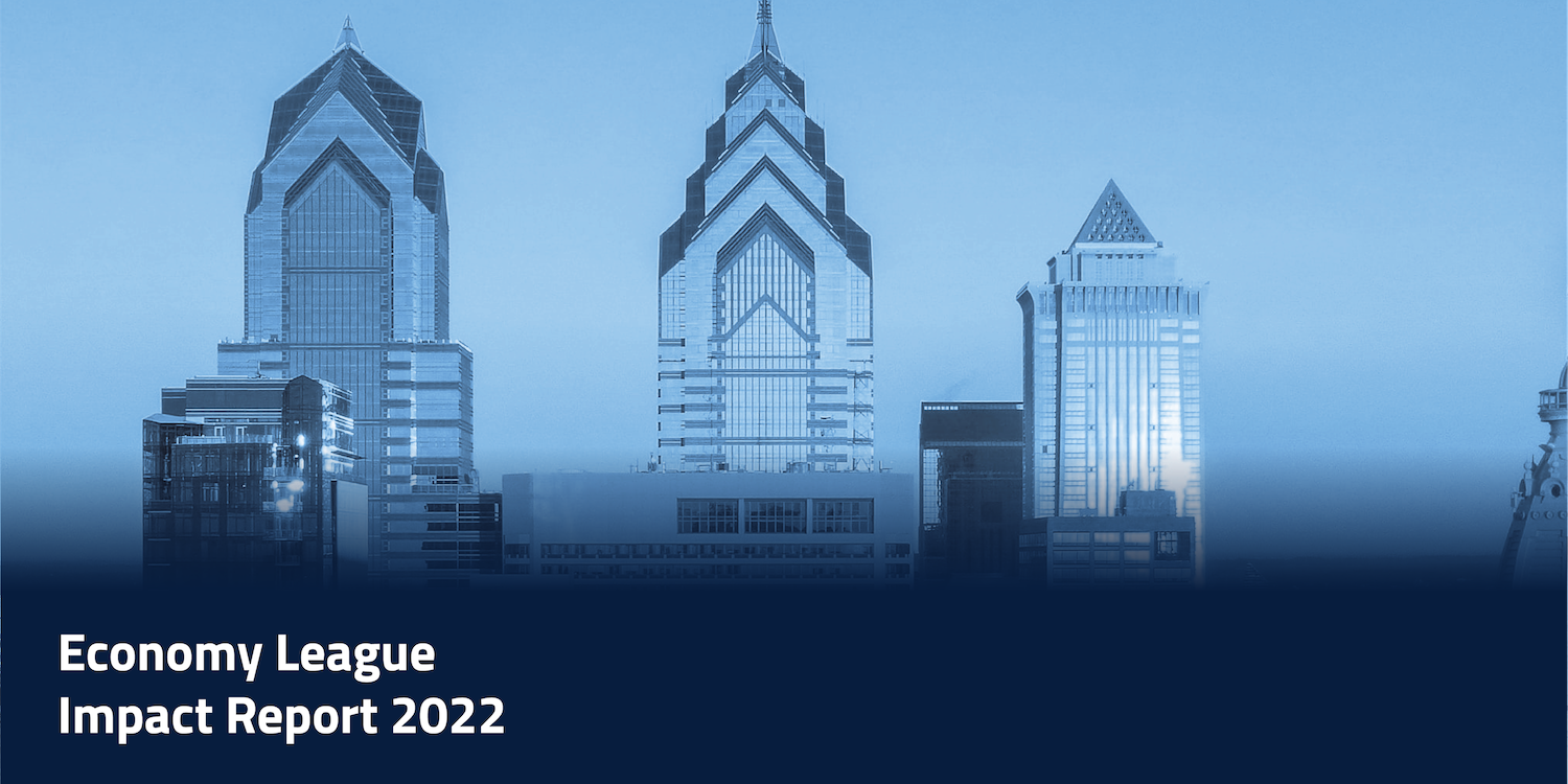 Economy League of Greater Philadelphia 2022 Impact Report cover designed by 96ANDX