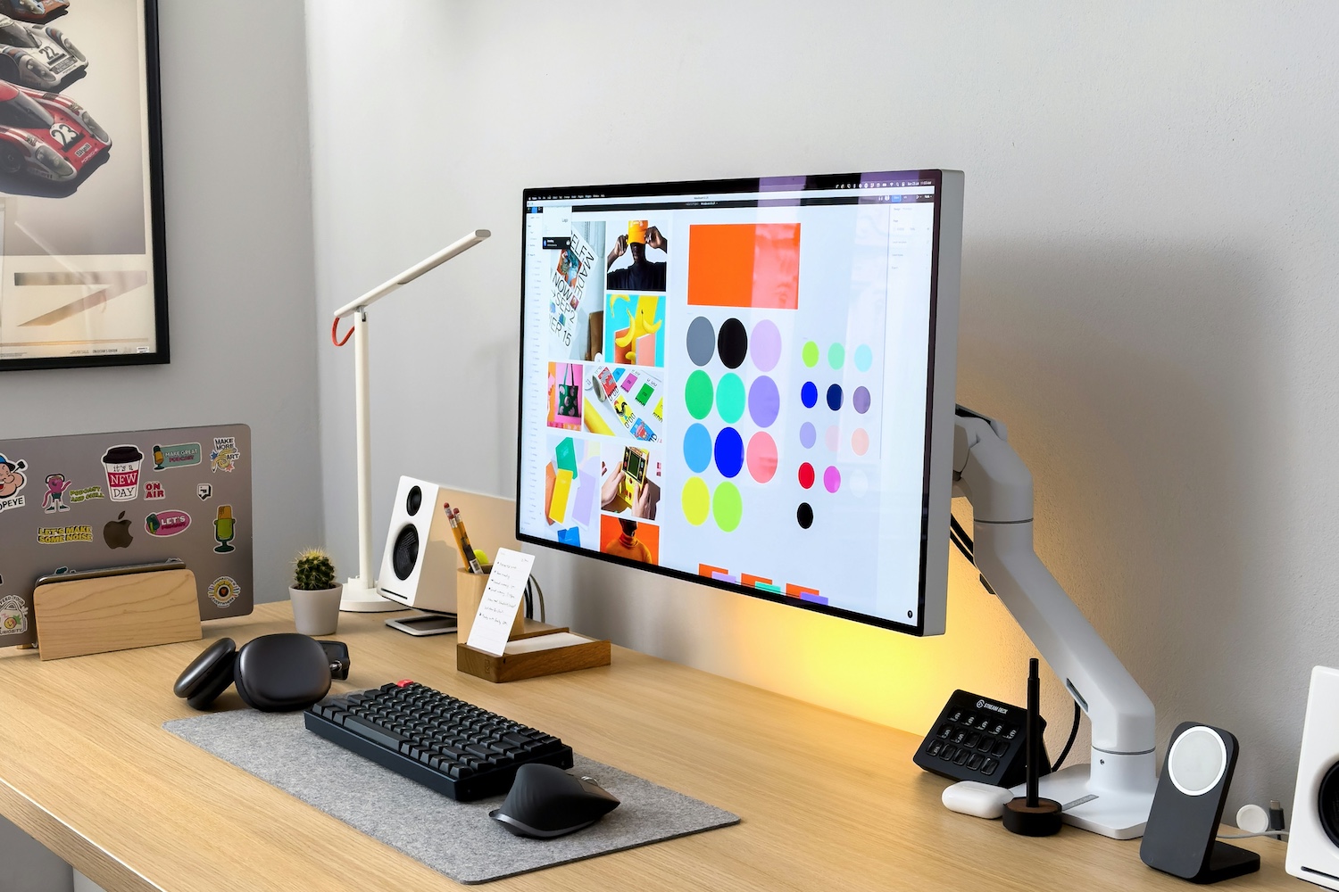 Brand identity design process on computer screen at Los Angeles branding agency 96ANDX
